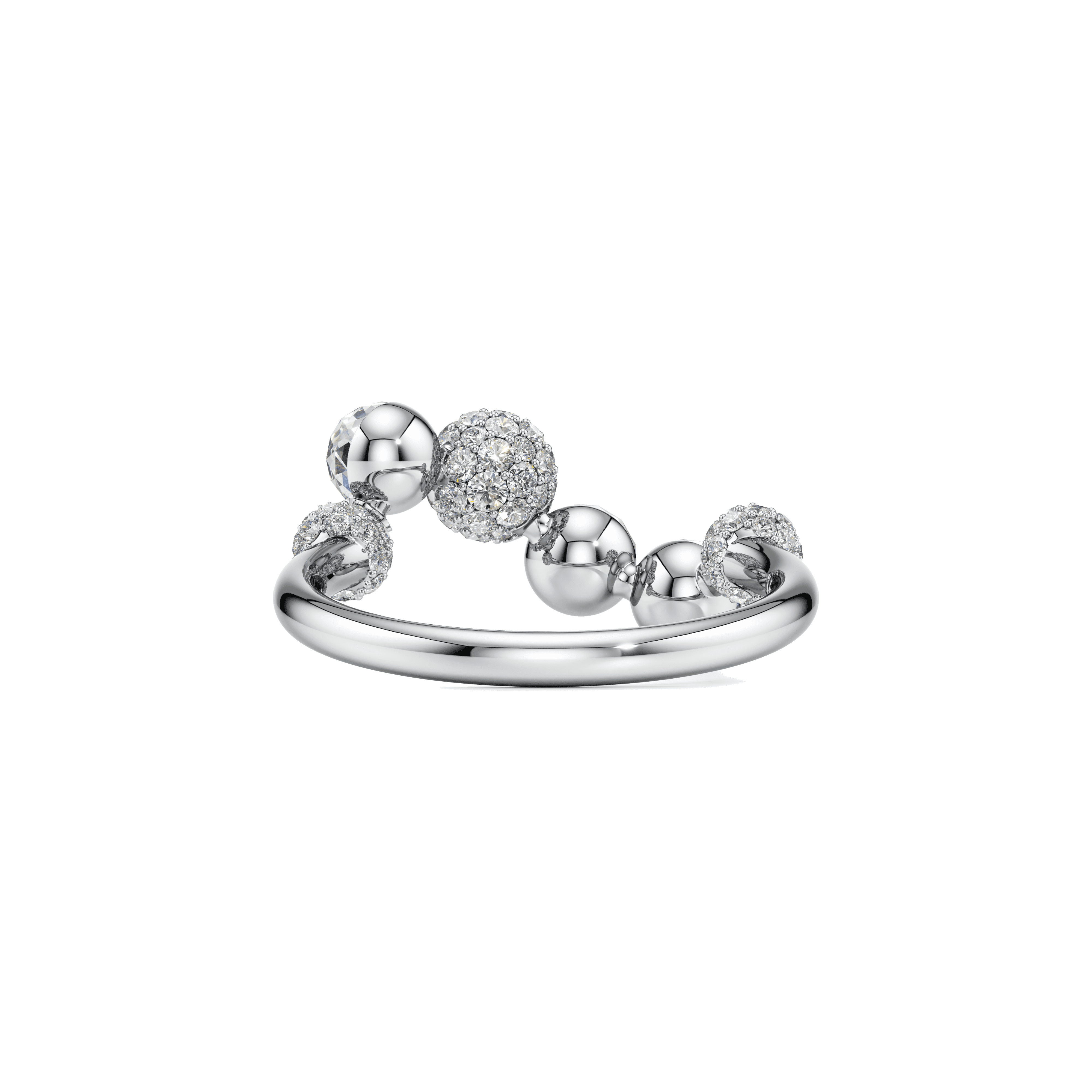  Bubble swirl ring - Lab-Grown Diamond Bubble Swirl Ring -  The Future Rocks -    6 