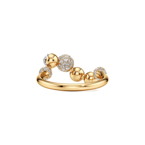 Bubble swirl ring - 18k recycled gold lab-grown diamond rings - The Future Rocks