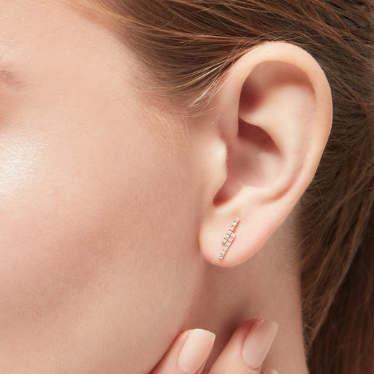 Ballerina earrings - Ballerina Bar Diamond Earrings -  The Future Rocks -    2