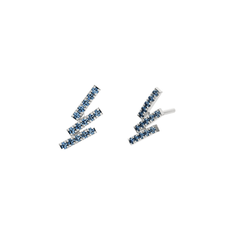 Barak earrings - 18k recycled gold lab-grown blue diamond earrings - The Future Rocks 