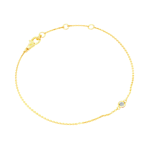 Bezel bracelet - 18k gold lab-grown diamond bezel bracelet - The Future Rocks 