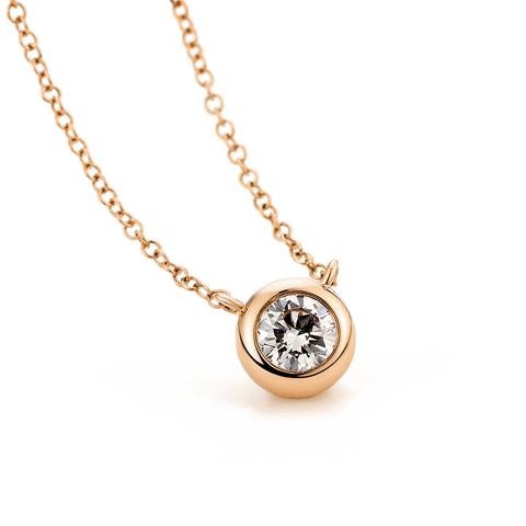  Bezel necklace -  Lab-Grown Diamond Solitaire Bezel Necklace -  The Future Rocks  -    3 