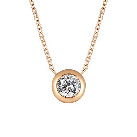  Bezel necklace -  Lab-Grown Diamond Solitaire Bezel Necklace -  The Future Rocks  -    1 
