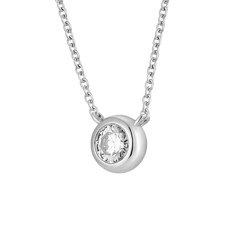  Bezel necklace -  Lab-Grown Diamond Solitaire Bezel Necklace -  The Future Rocks  -    5 