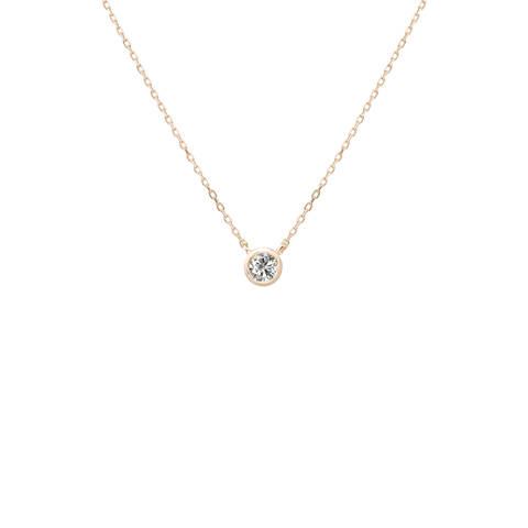 Bezel necklace -  Lab-Grown Diamond Solitaire Bezel Necklace -  The Future Rocks  -    1 