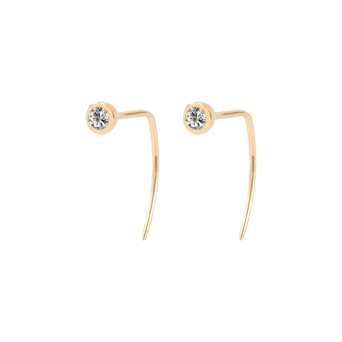 Bezel tail earrings - 18k gold lab-grown diamond earrings - The Future Rocks