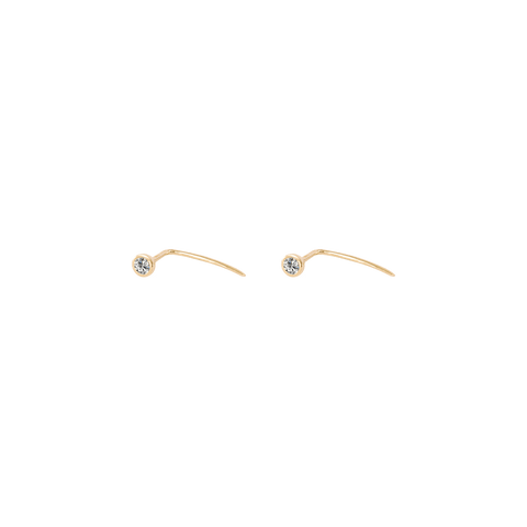 Bezel tail earrings - 18k gold lab-grown diamond earrings - The Future Rocks