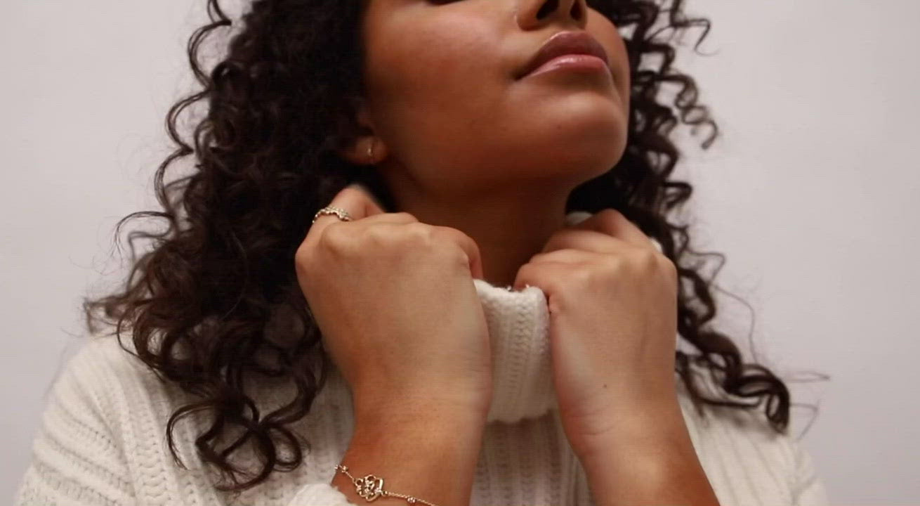 A model wearing Amor bracelet - 14k recycled gold lab-grown diamond bracelet from The Future Rocks