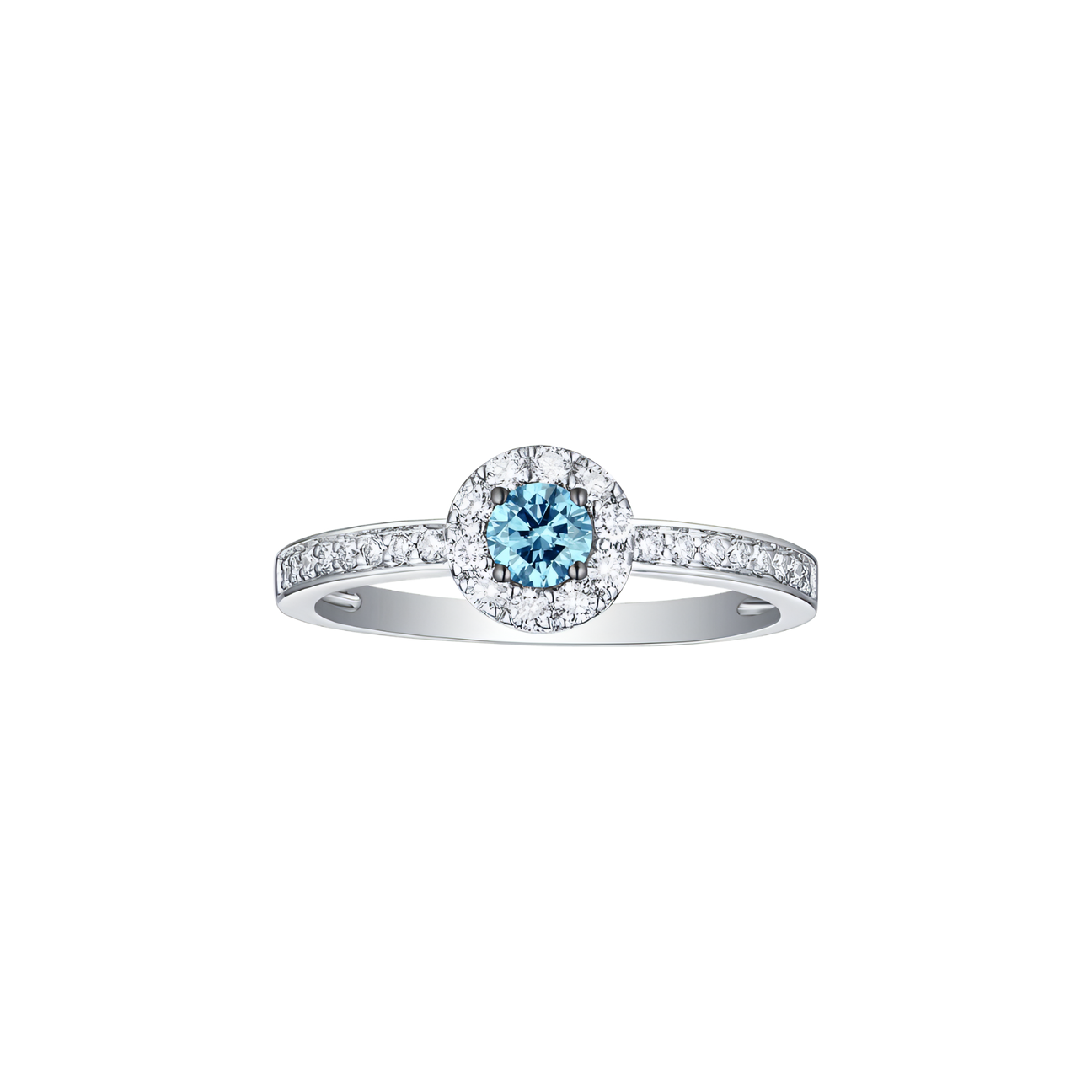  Blush blue halo ring - Lab-Grown Blue Diamond Halo Ring -  The Future Rocks -    1 