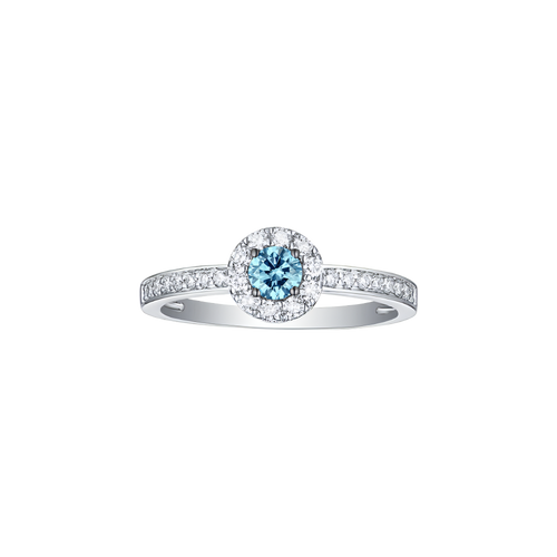  Blush blue halo ring - Lab-Grown Blue Diamond Halo Ring -  The Future Rocks -    1 