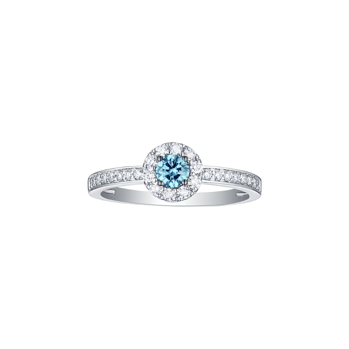  Blush blue halo ring - Lab-Grown Blue Diamond Halo Ring -  The Future Rocks -    1 