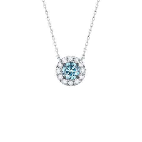  Blush blue necklace - Lab-Grown Blush Blue Diamond Pendant Necklace -  The Future Rocks  -    1 
