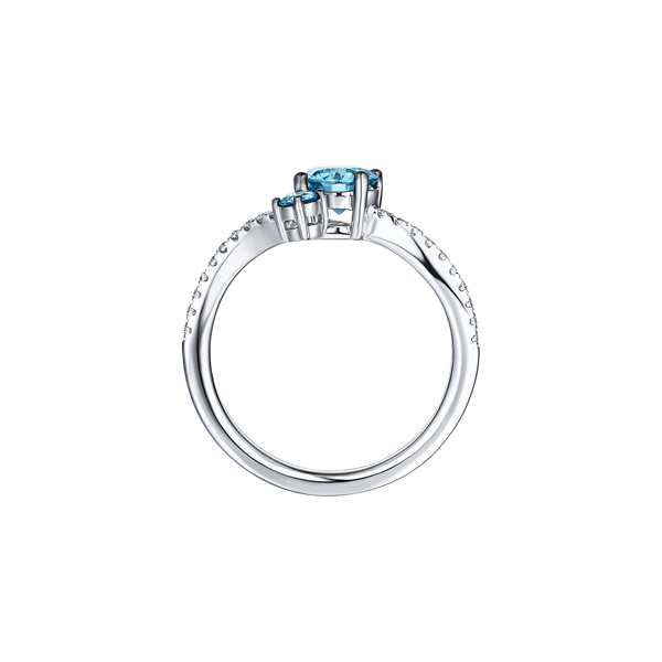 Lab-Grown Blue Diamond Two Stone Ring