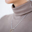 A model wearing Bold essential necklace - Recycled sterling silver chian necklace from The Future Rocks 