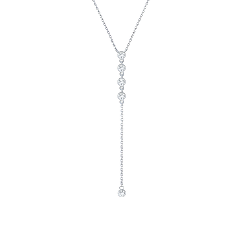  Bubbly necklace I - Lab-Grown Bezel Diamond Lariat Necklace -  The Future Rocks  -    1 