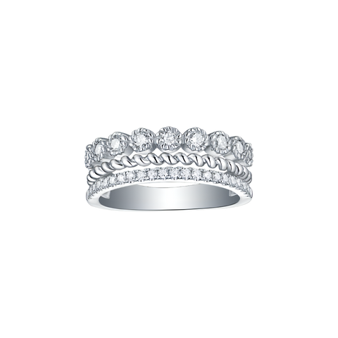 Bubbly ring II - 14K white gold lab-grown diamond ring - The Future Rocks