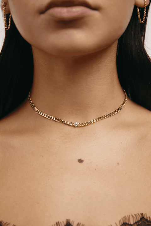  Chuva necklace - Lab-Grown Diamond Gold Chain Necklace -  The Future Rocks  -    7 