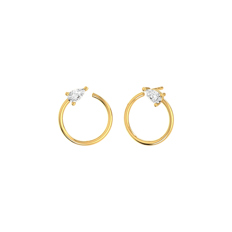  Circle pear earrings - Lab-Grown Diamond Circle Pear Earrings -  The Future Rocks  -    1 