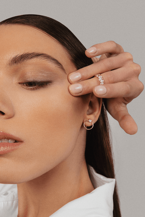 Circle pear earrings - Lab-Grown Diamond Circle Pear Earrings -  The Future Rocks  -    2 