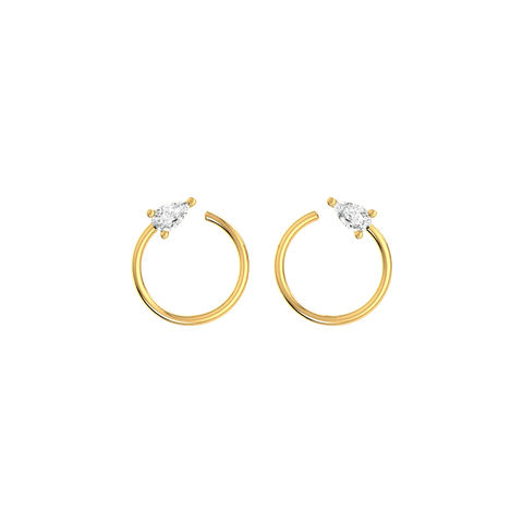  Circle pear earrings - Lab-Grown Diamond Circle Pear Earrings -  The Future Rocks  -    3 