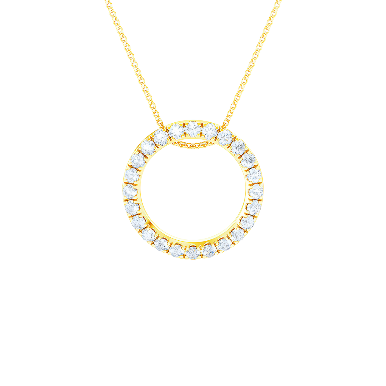  Circle pendant necklace - 18K Gold Lab-Grown Diamond Circle Pendant Necklace -  The Future Rocks -    1 