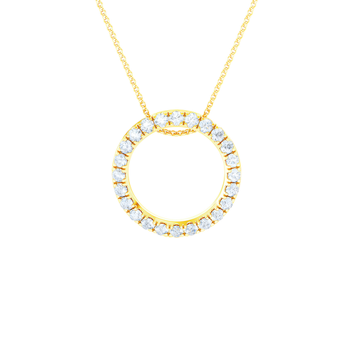  Circle pendant necklace - 18K Gold Lab-Grown Diamond Circle Pendant Necklace -  The Future Rocks -    1 