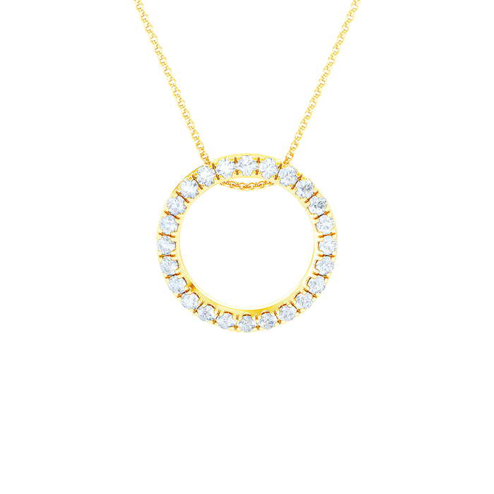  Circle pendant necklace - 18K Gold Lab-Grown Diamond Circle Pendant Necklace -  The Future Rocks -    1 