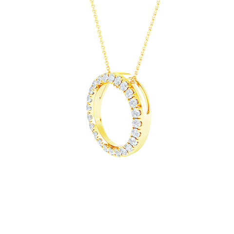  Circle pendant necklace - 18K Gold Lab-Grown Diamond Circle Pendant Necklace -  The Future Rocks  -    2 