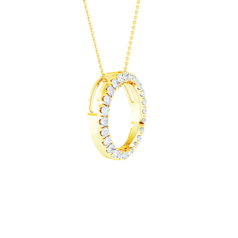  Circle pendant necklace - 18K Gold Lab-Grown Diamond Circle Pendant Necklace -  The Future Rocks  -    3 