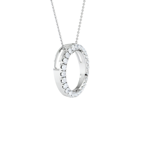  Circle pendant necklace - 18K Gold Lab-Grown Diamond Circle Pendant Necklace -  The Future Rocks  -    5 