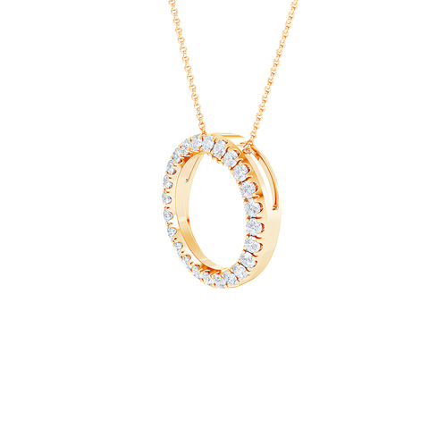  Circle pendant necklace - 18K Gold Lab-Grown Diamond Circle Pendant Necklace -  The Future Rocks  -    7 