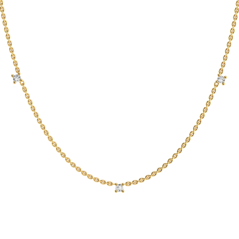 Collar triplet necklace - 18k recycled gold lab-grown diamond necklace - The Future Rocks 