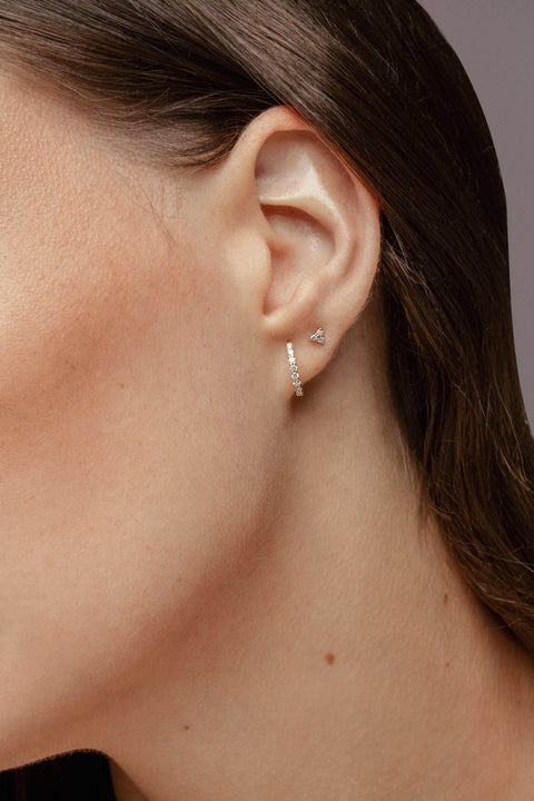  Criollas line earrings - Lab-Grown Diamond Huggie Earrings -  The Future Rocks  -    2 