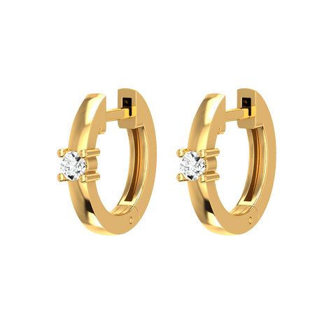  Criollas one earrings - Lab-Grown Diamond Solitaire Huggie Earrings -  The Future Rocks  -    1 
