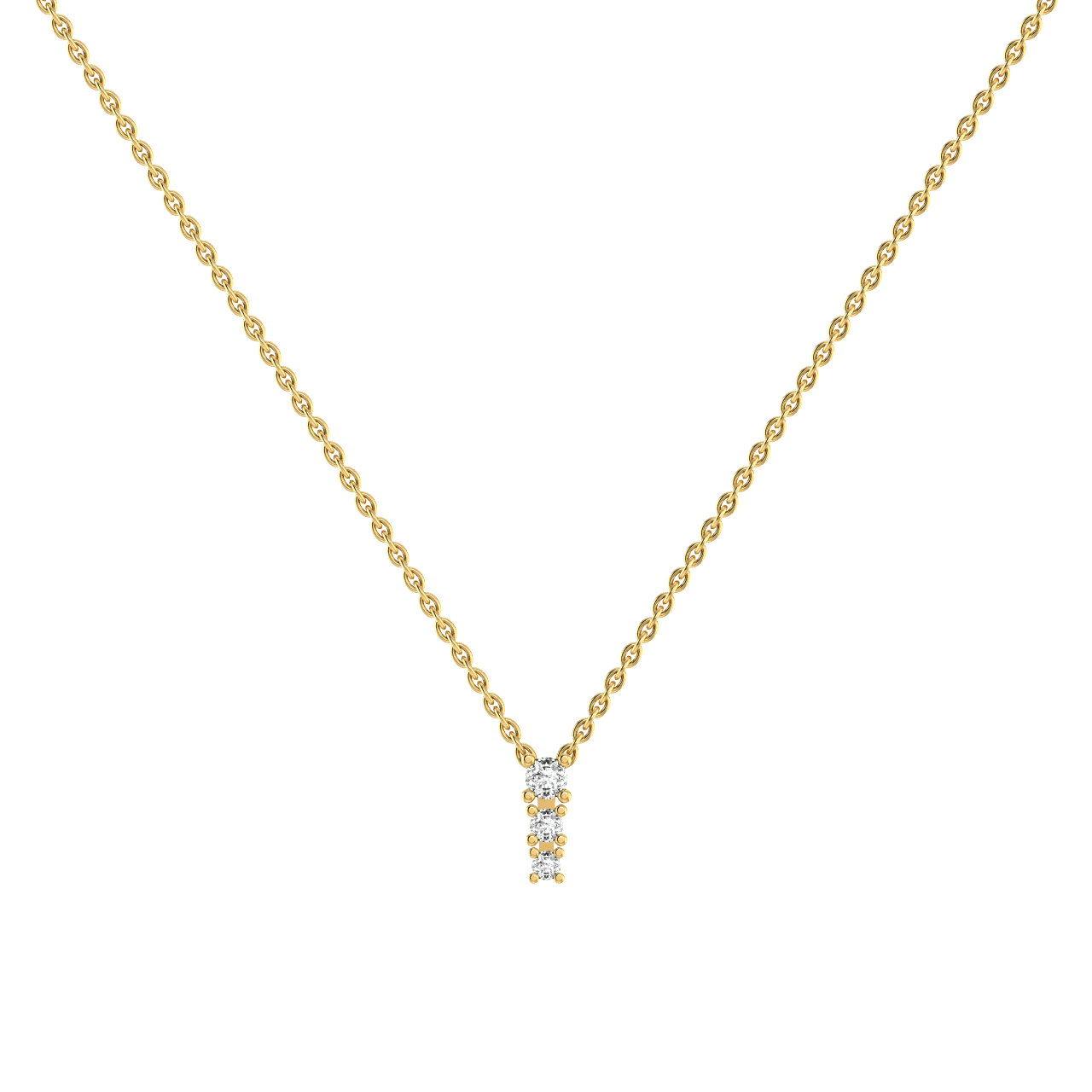 Degrade necklace - Degrade Three Stone Diamond Necklace -  The Future Rocks -    4 