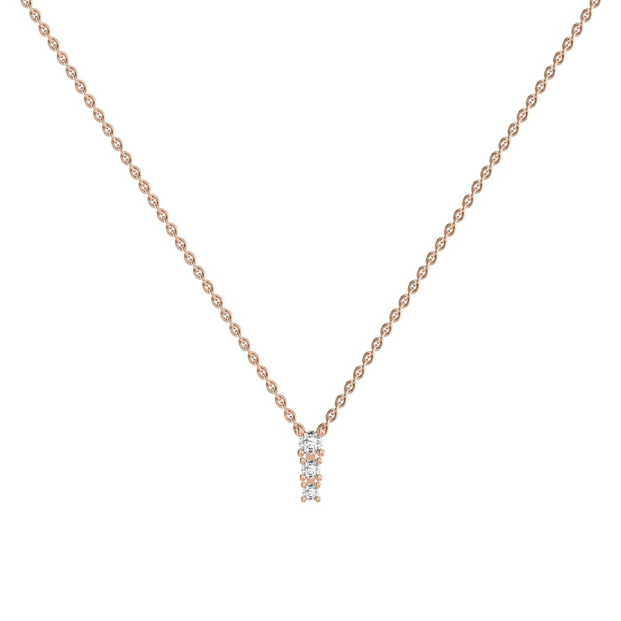  Degrade necklace - Degrade Three Stone Diamond Necklace -  The Future Rocks -    1 