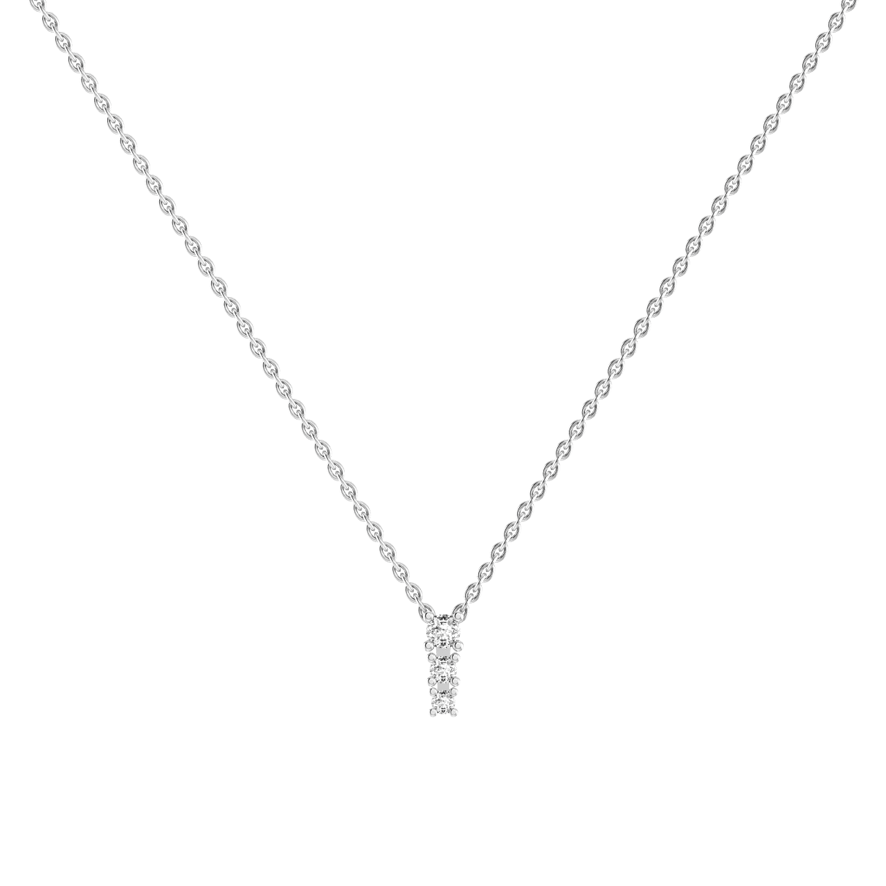  Degrade necklace - Degrade Three Stone Diamond Necklace -  The Future Rocks -    3 