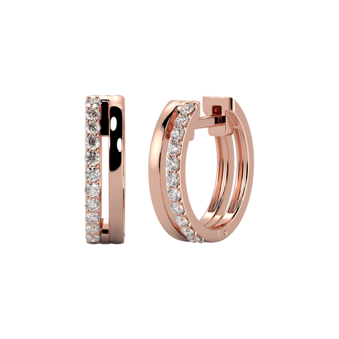  Double line hoop earrings - Double Line Diamond Huggie Earrings -  The Future Rocks  -    1 
