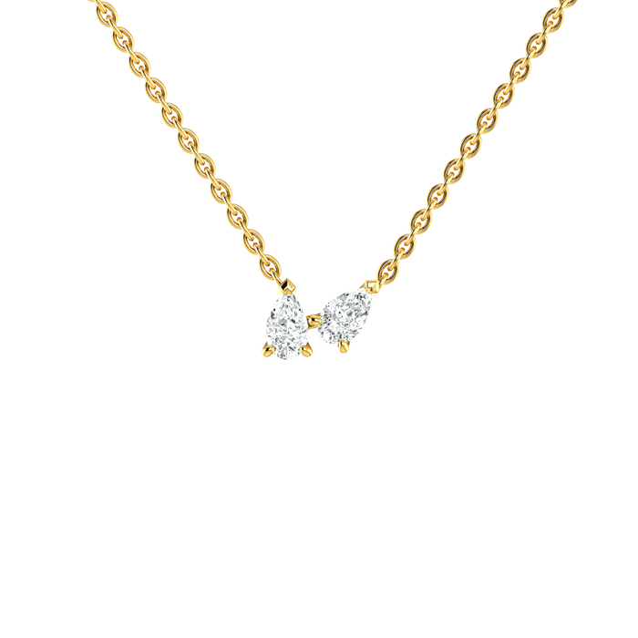  Double pear necklace - Double Pear Shaped Diamond Necklace -  The Future Rocks -    1 