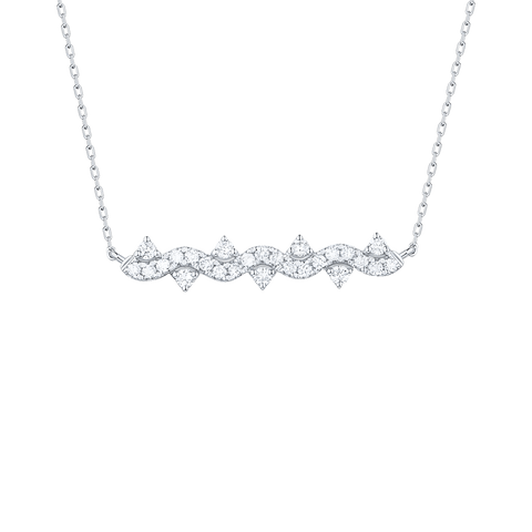 Drizzle necklace I - 14K White Gold Lab-Grown Diamond Drizzle Necklace I -  The Future Rocks  -    1 