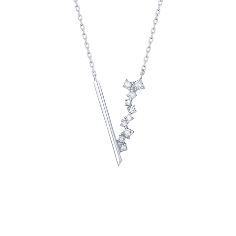  Drizzle necklace II - 14K White Gold Lab-Grown Diamond Drizzle Necklace II -  The Future Rocks  -    1 