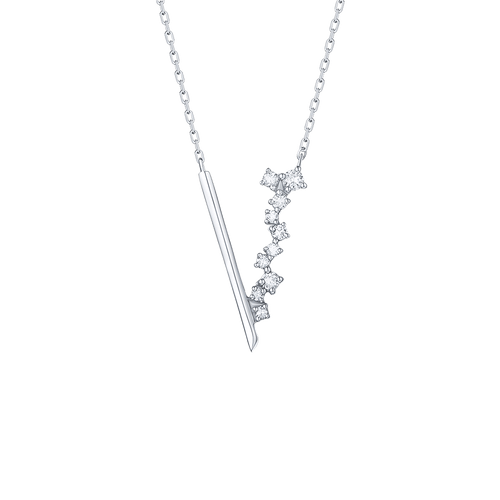  Drizzle necklace II - 14K White Gold Lab-Grown Diamond Drizzle Necklace II -  The Future Rocks -    1 