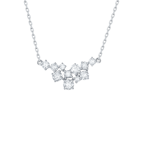  Drizzle necklace III - 14K White Gold Lab-Grown Diamond Drizzle Necklace III -  The Future Rocks  -    1 