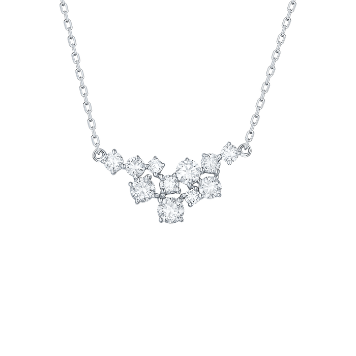  Drizzle necklace III - 14K White Gold Lab-Grown Diamond Drizzle Necklace III -  The Future Rocks -    1 