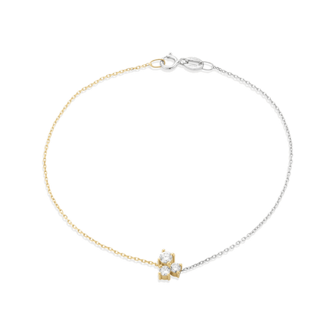  Dyad bracelet - 18K Gold Three Stone Diamond Bracelet -  The Future Rocks  -    1 