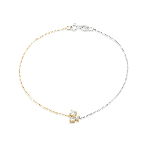  Dyad bracelet - 18K Gold Three Stone Diamond Bracelet -  The Future Rocks -    1 