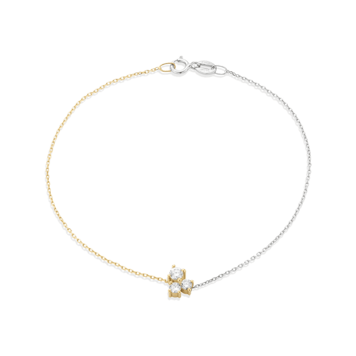  Dyad bracelet - 18K Gold Three Stone Diamond Bracelet -  The Future Rocks -    1 