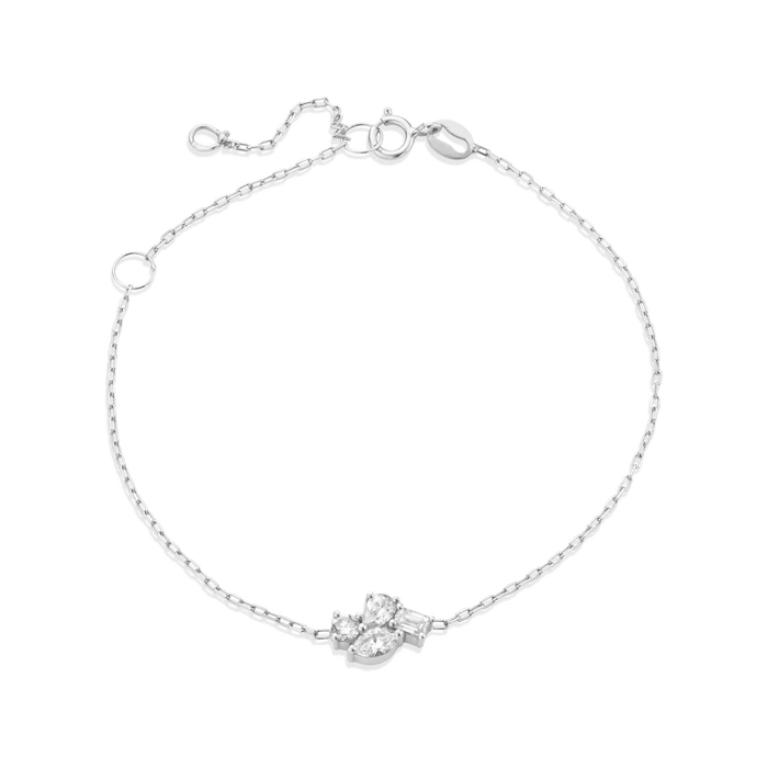  Emçi midi bracelet - 18K White Gold Diamond Cluster Bracelet -  The Future Rocks -    1 