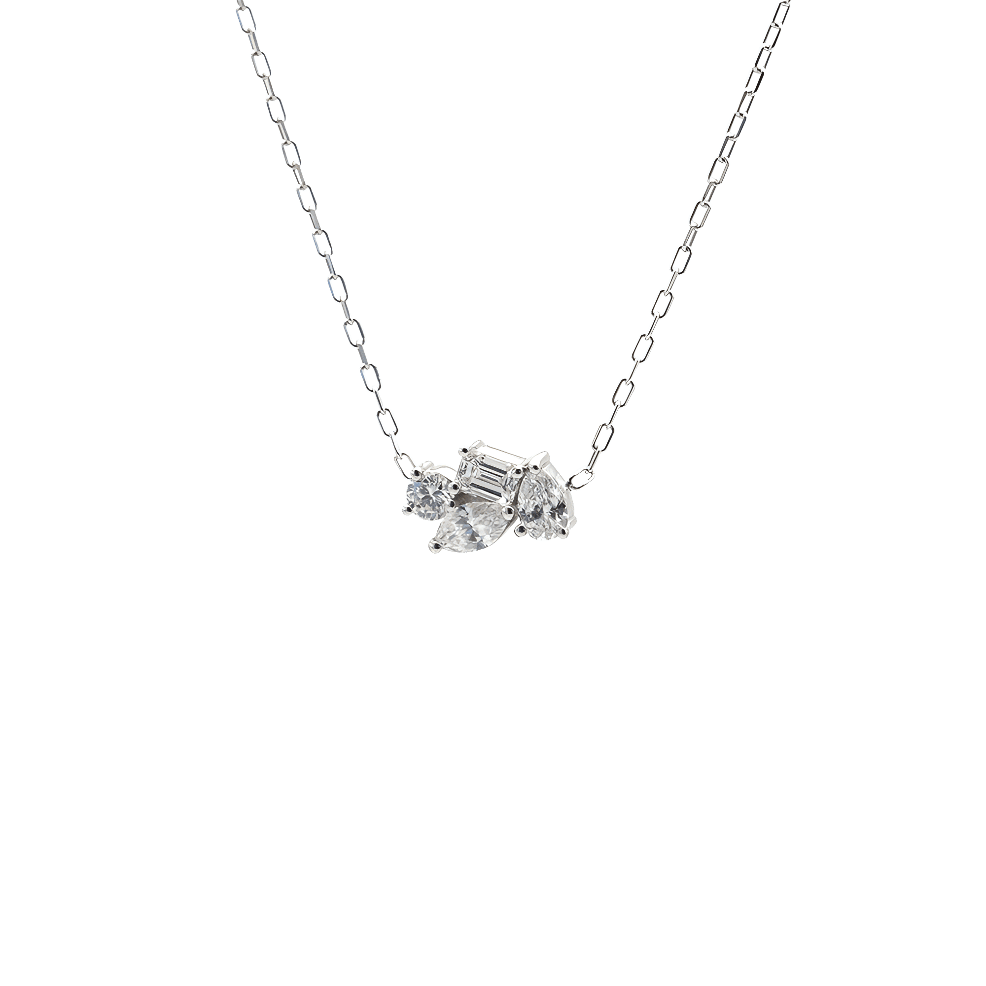  Emçi midi necklace - Diamond Cluster Pendant Necklace -  The Future Rocks -    1 