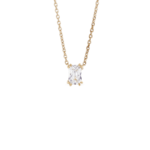  Empress solitaire necklace - Emerald Cut Lab-Grown Diamond Solitaire Necklace -  The Future Rocks  -    1 